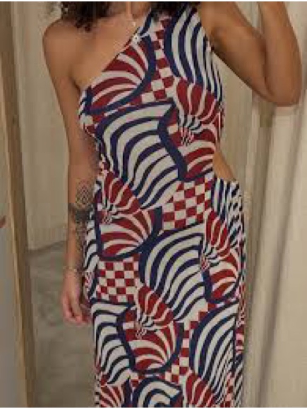 FARM Long Tulle Dress with Graphic Blue Shell Print - Picture 13 of 13